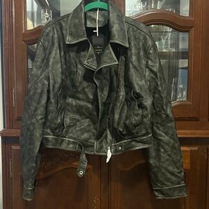 Stylish Black Leather Jacket NWT